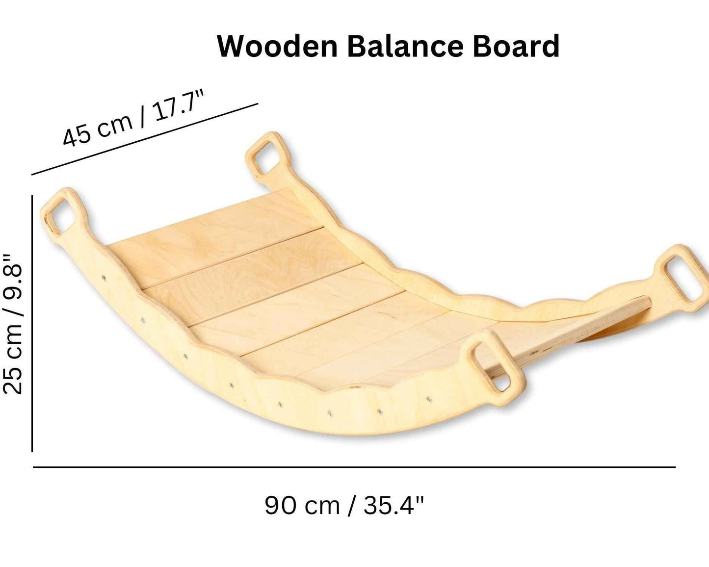 Montessori Ahşap Denge Tahtası ve Yastıklı Sallanma Tahtası | 2’si 1 Arada Waldorf Oyuncak