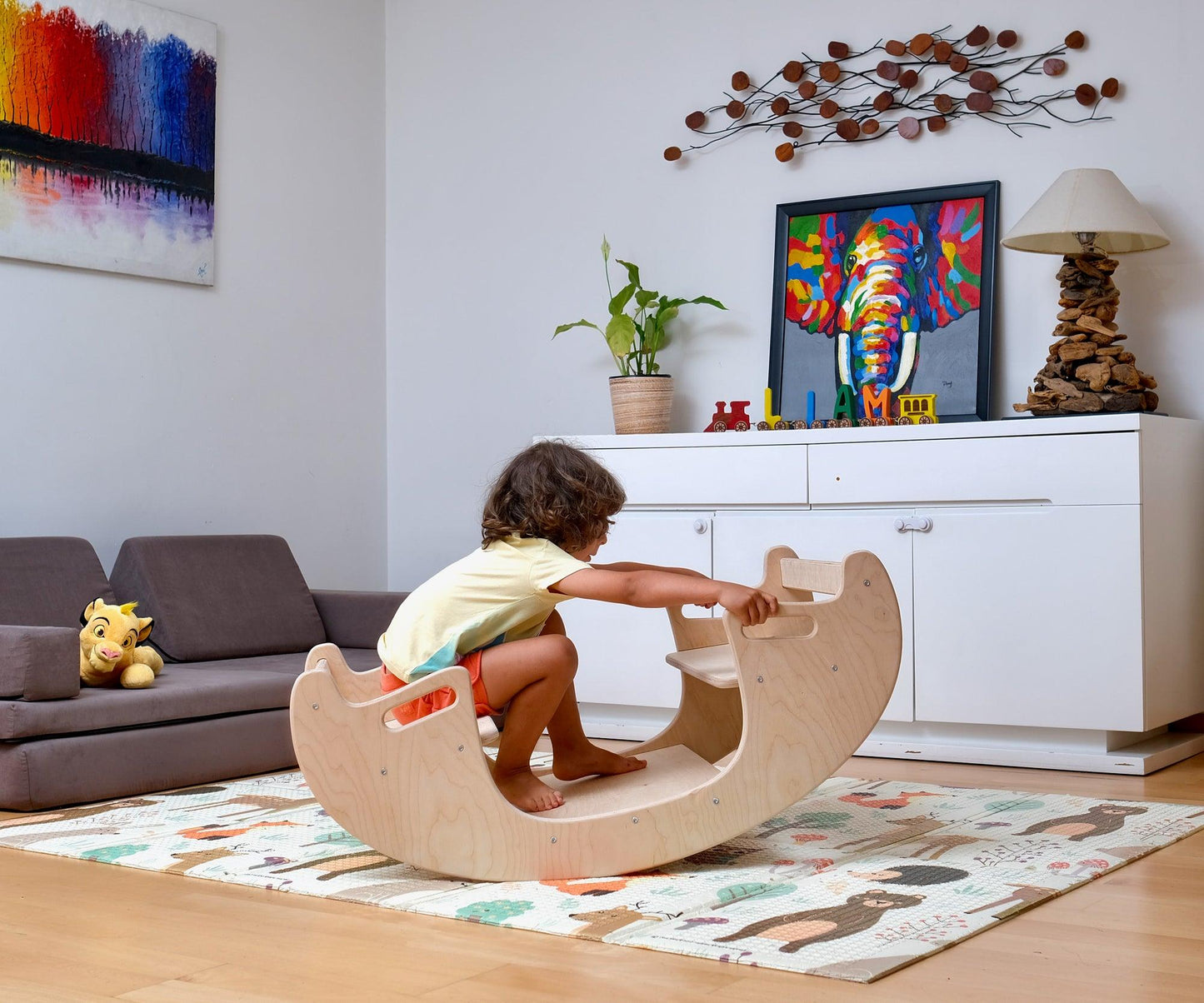 2in1 Montessori Wooden Seesaw and Table Chair Set - Kidodido