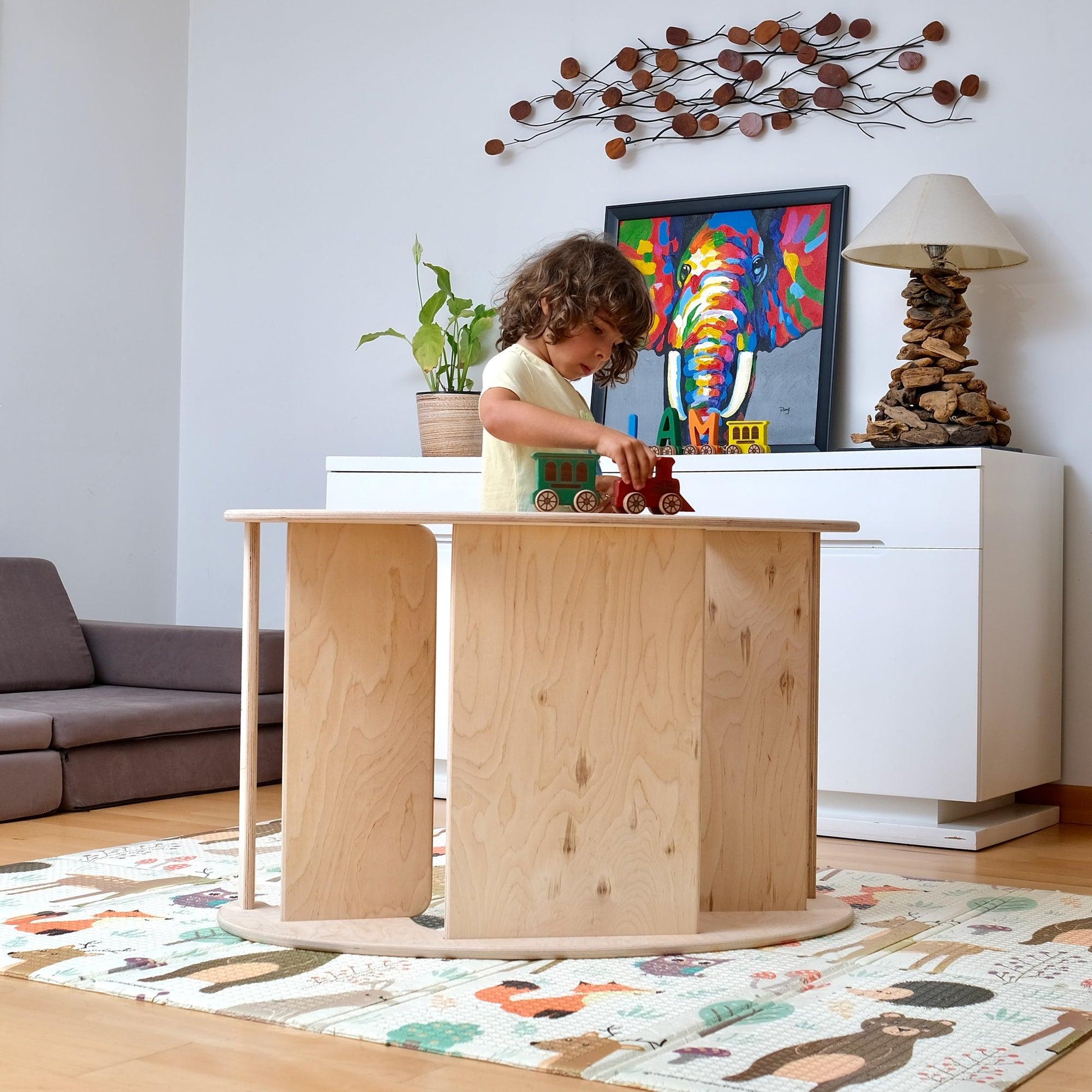 2in1 Montessori Wooden Seesaw and Table Chair Set - Kidodido