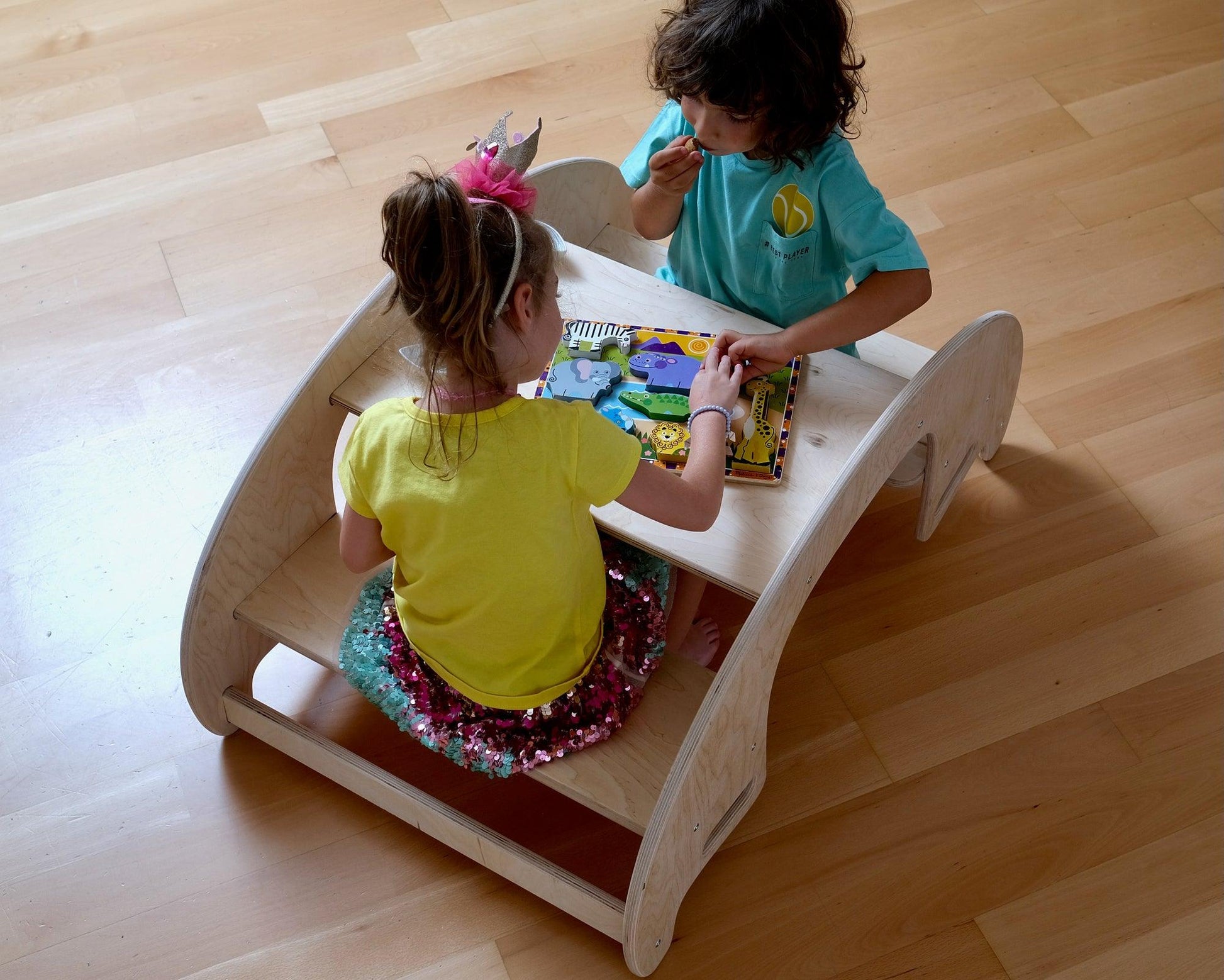 2in1 Montessori Wooden Seesaw and Table Chair Set - Kidodido