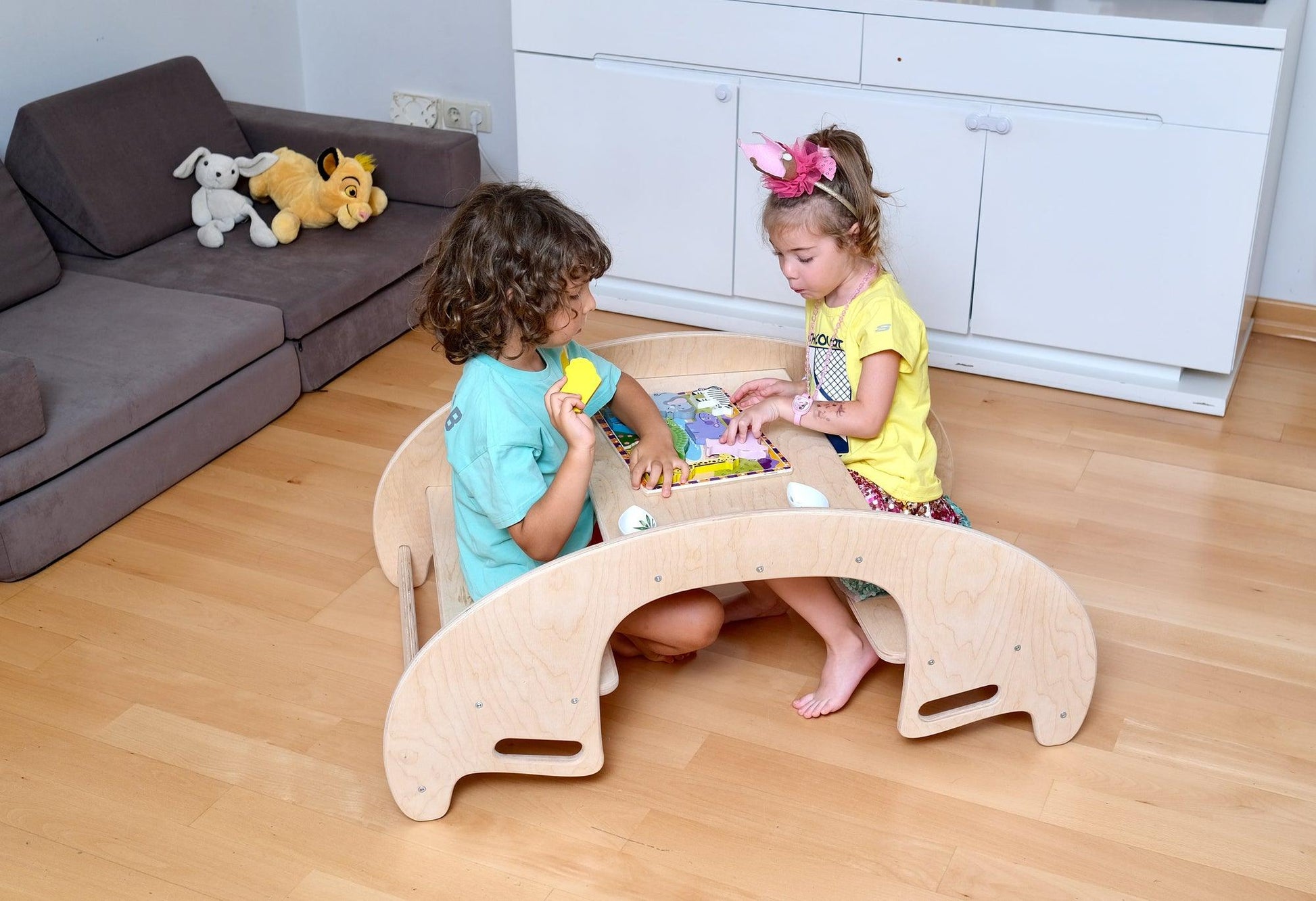 2in1 Montessori Wooden Seesaw and Table Chair Set - Kidodido