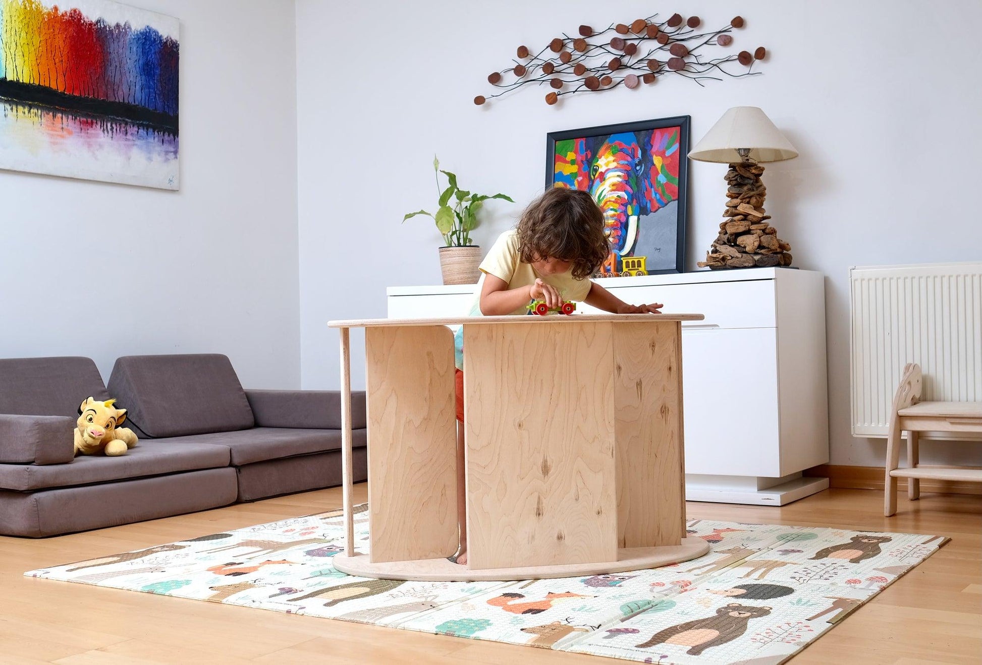 2in1 Montessori Wooden Seesaw and Table Chair Set - Kidodido