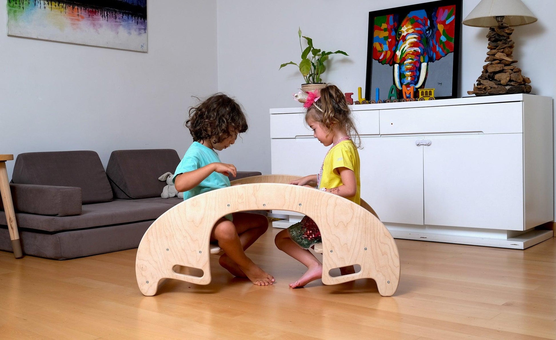 2in1 Montessori Wooden Seesaw and Table Chair Set - Kidodido