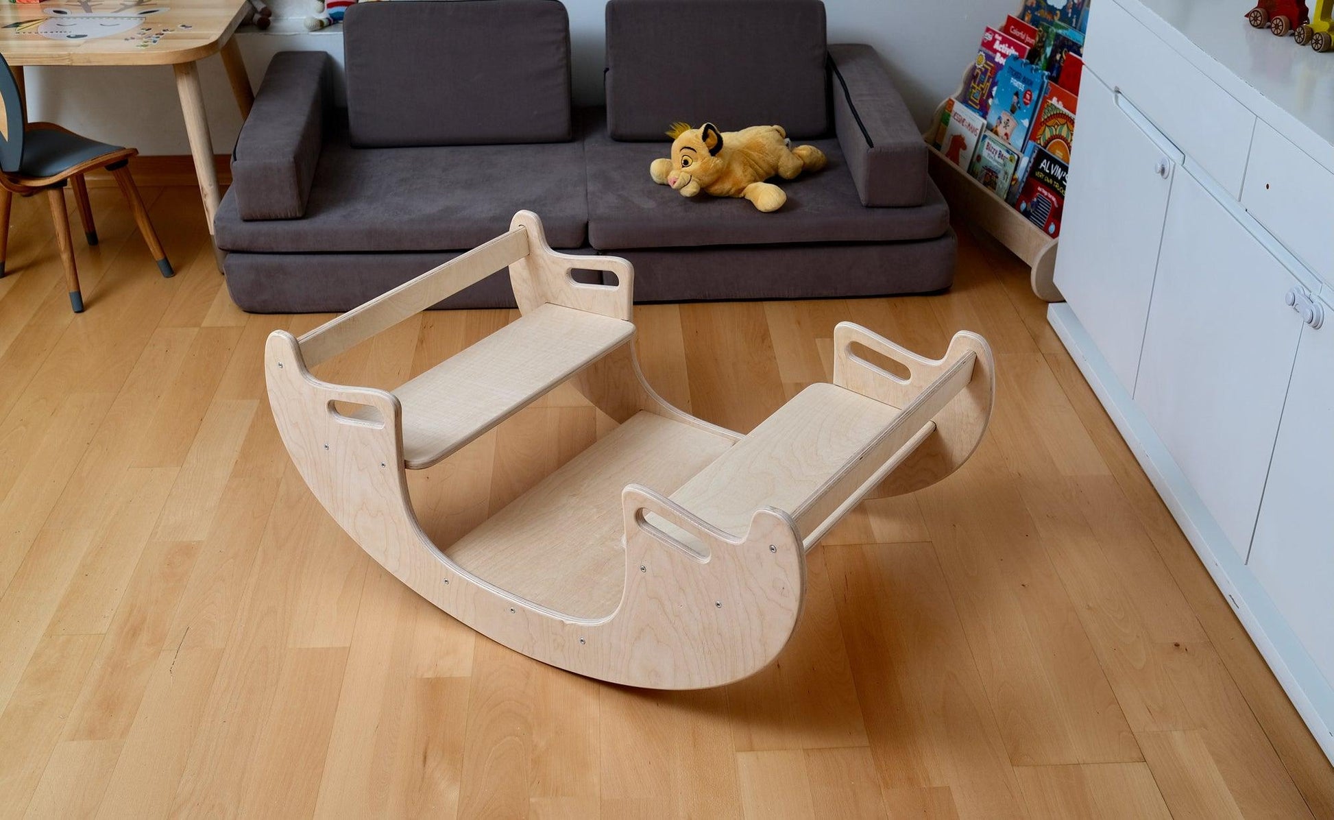 2in1 Montessori Wooden Seesaw and Table Chair Set - Kidodido