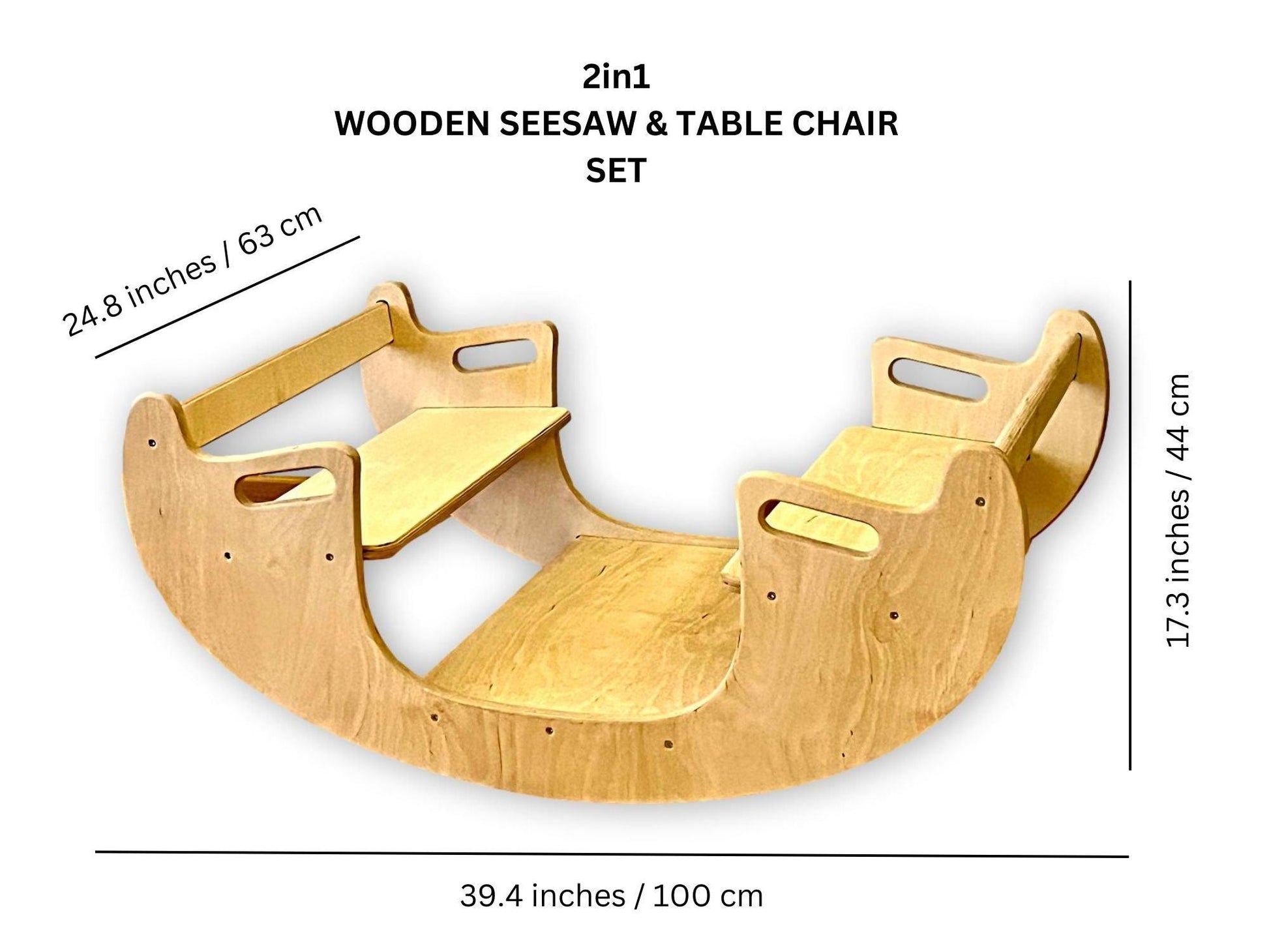 2in1 Montessori Wooden Seesaw and Table Chair Set - Kidodido