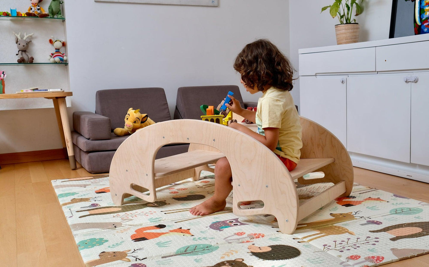 2in1 Montessori Wooden Seesaw and Table Chair Set - Kidodido