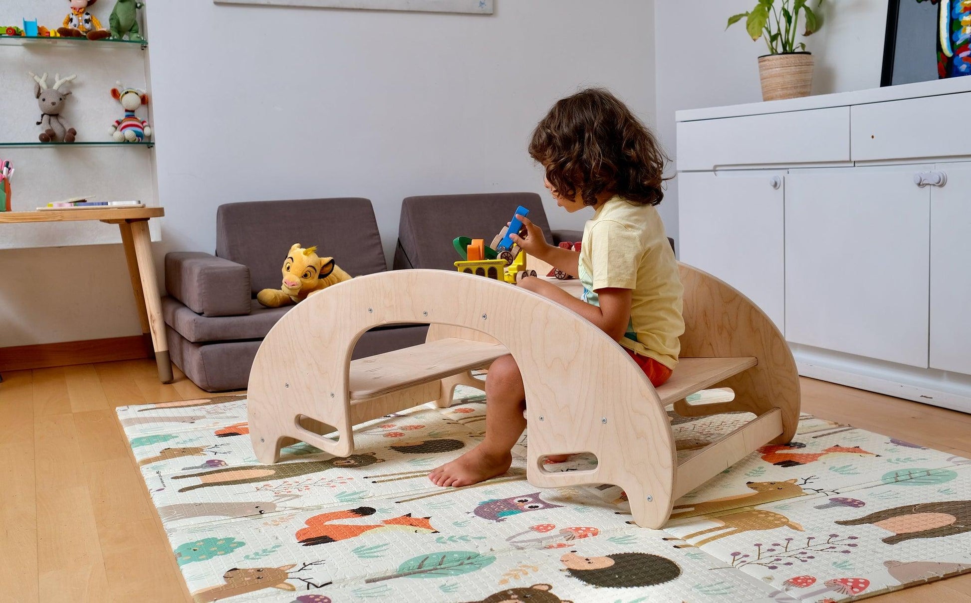2in1 Montessori Wooden Seesaw and Table Chair Set - Kidodido