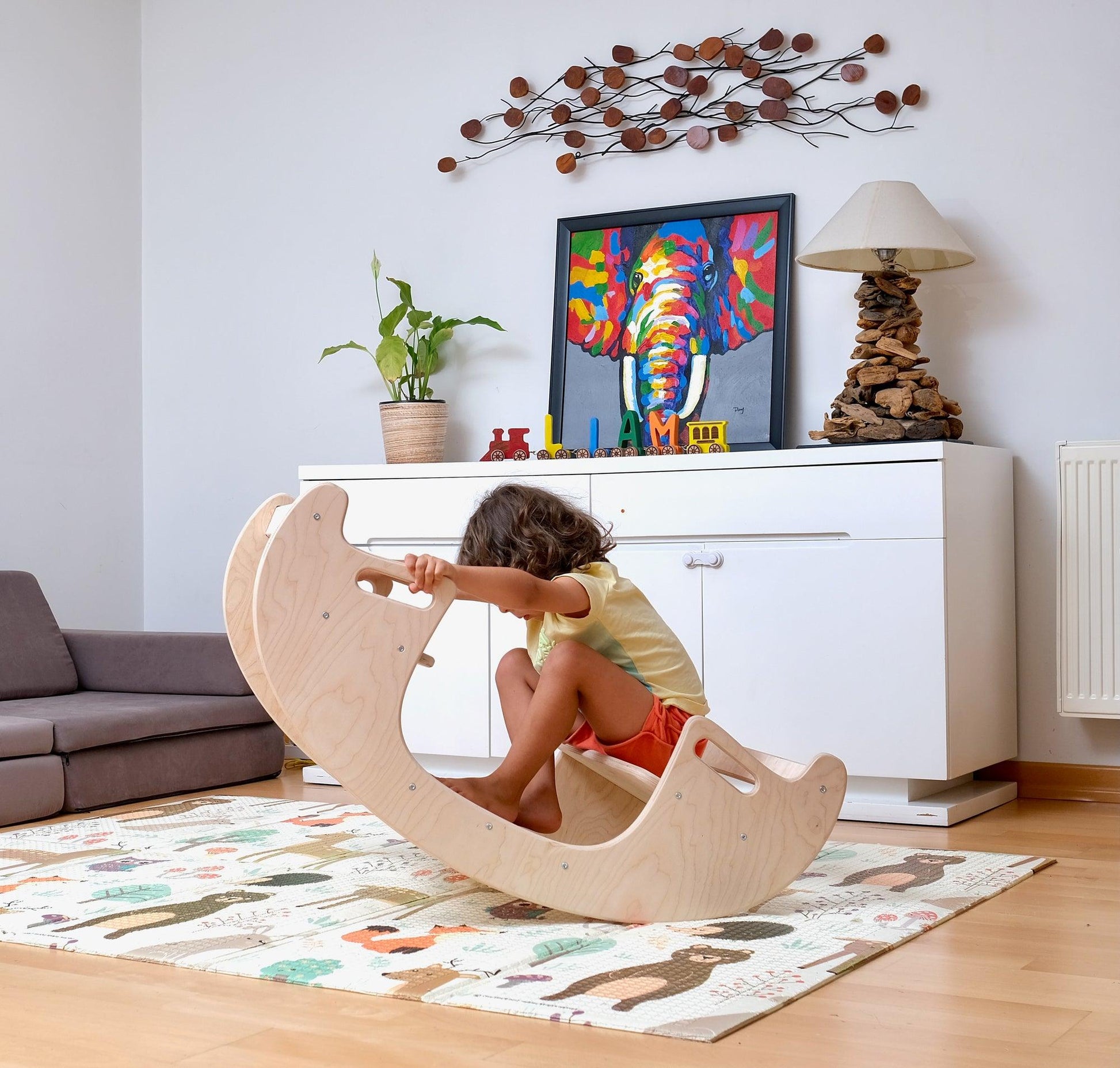2in1 Montessori Wooden Seesaw and Table Chair Set - Kidodido