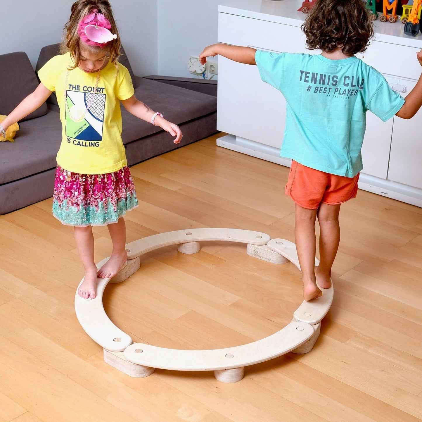 Montessori Ahşap Denge Tahtası Seti | 4 Parça Çocuk Balance Beam