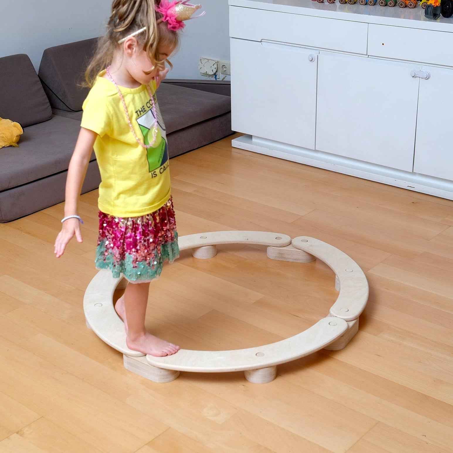 Montessori Ahşap Denge Tahtası Seti | 4 Parça Çocuk Balance Beam