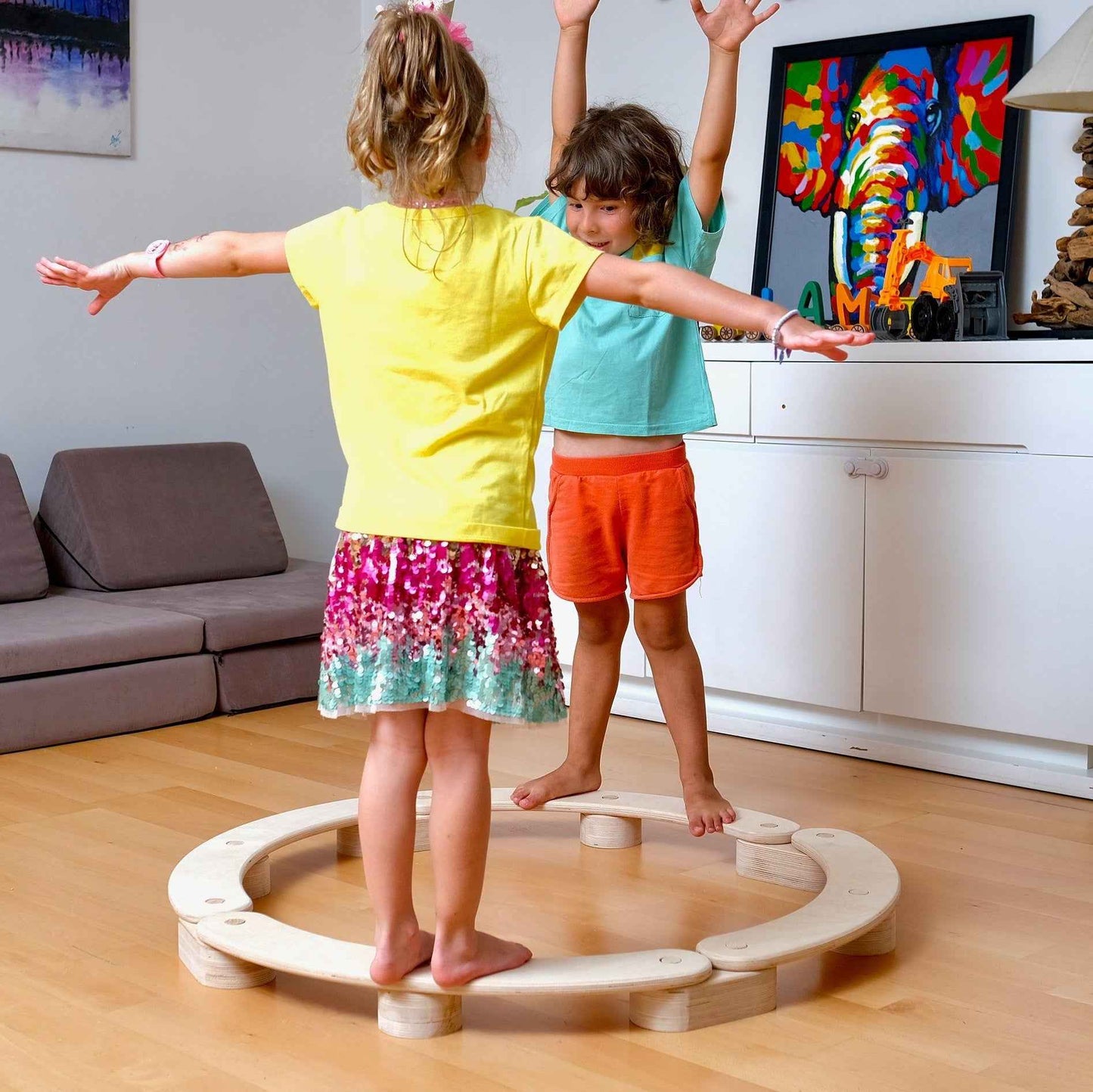 Montessori Ahşap Denge Tahtası Seti | 4 Parça Çocuk Balance Beam