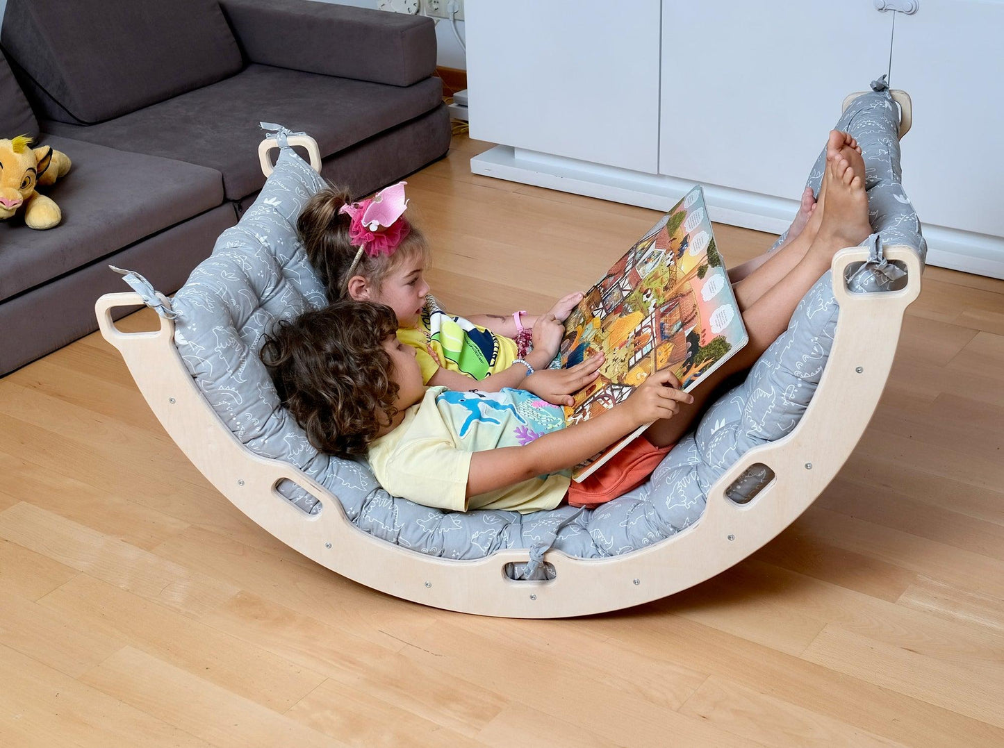Arch - Rocker with Pillow Grey Dino Pattern - Kidodido