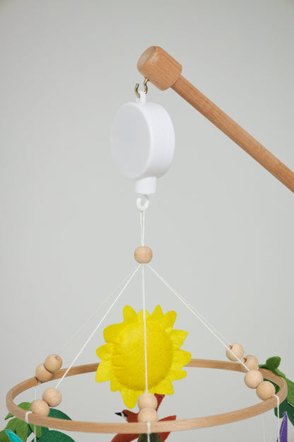 Montessori Bebek Müzikli Dönen Hayvan Peluş Set