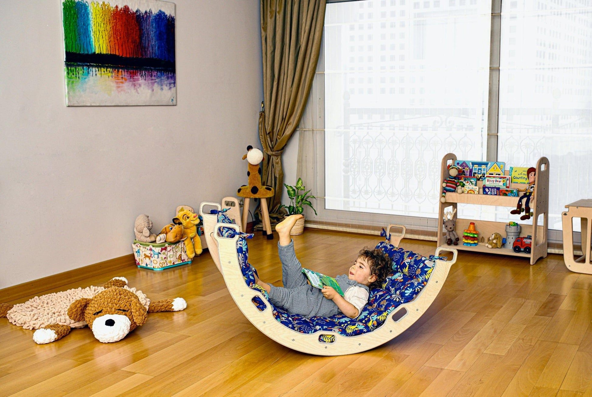 Blue Animal Pattern Pillow for Climbing Arch - Kidodido