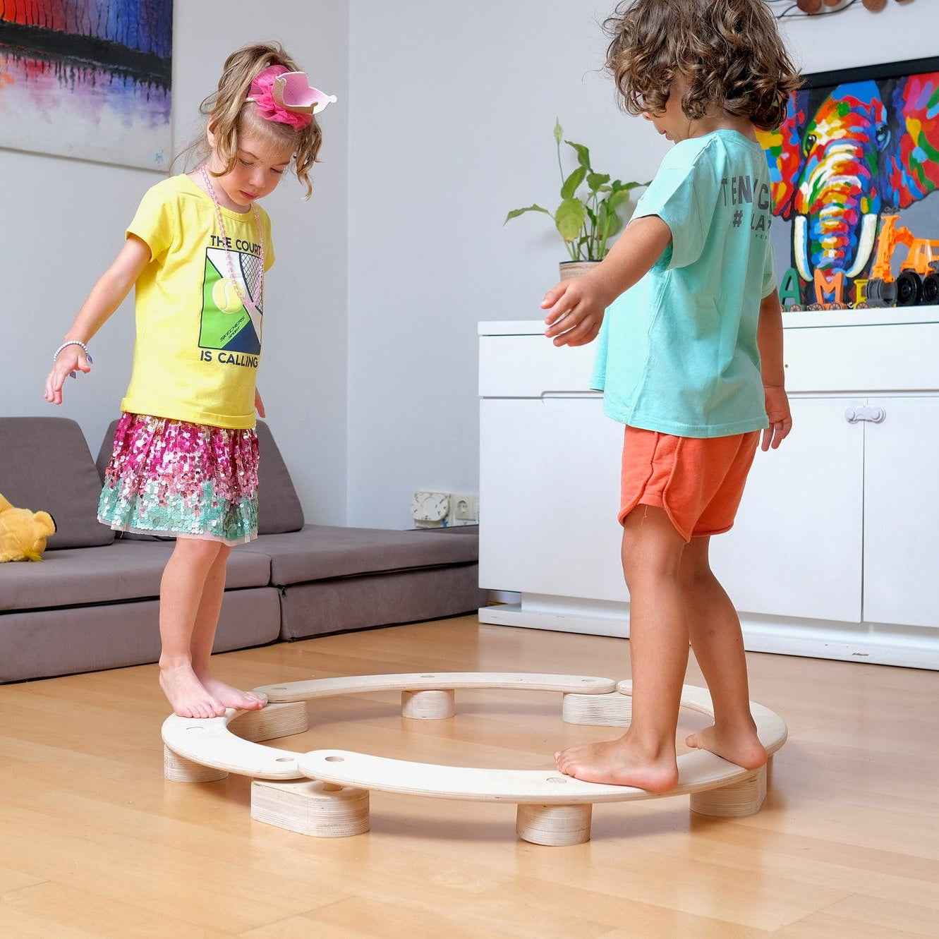Montessori Ahşap Denge Tahtası Seti | 4 Parça Çocuk Balance Beam