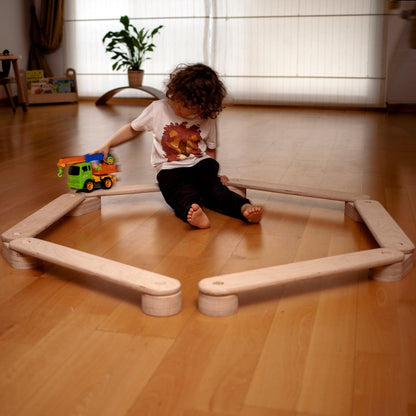 Denge yürüme tahtası seti çocuklar için ahşap denge parkuru