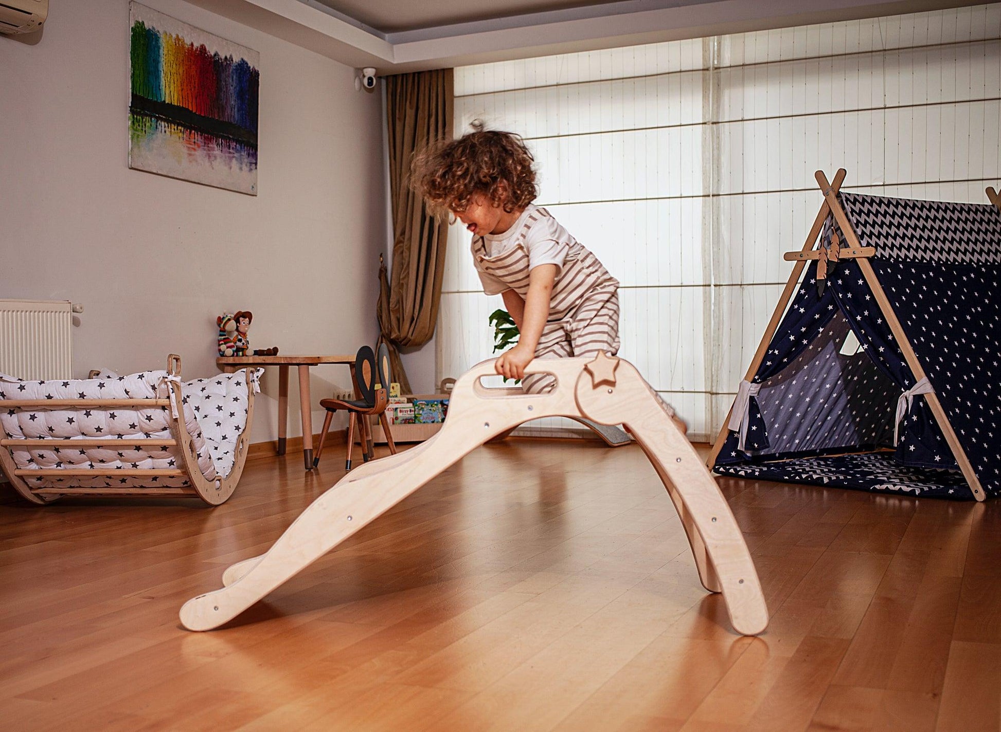 Foldable Wooden Slide - Kidodido