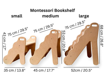 Wave Design Wooden Bookshelf / Large Size - Kidodido