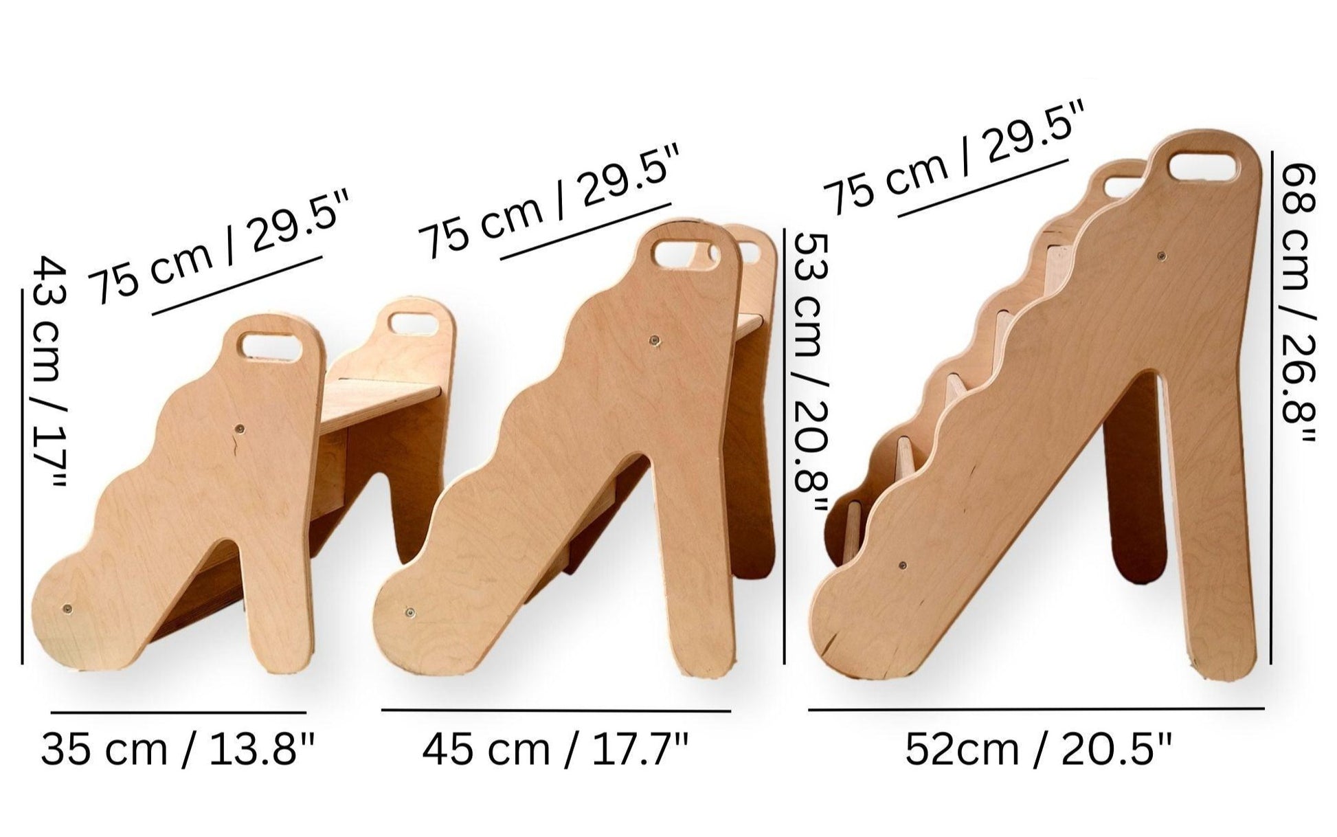 Wave Design Wooden Bookshelf / Small-Medium-Large Size - Kidodido